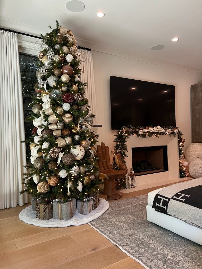 A decorated tree in a client's living room